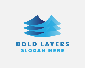 3D Paper Layer Business logo design