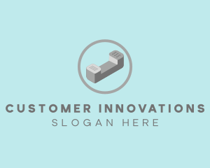 3D Telephone Isometric logo