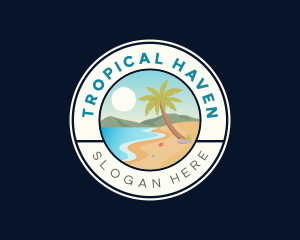 Summer Tropical Beach logo design