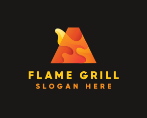 Orange Letter A Flame logo