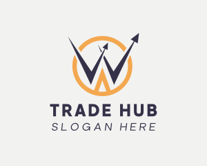 Trading Arrow Letter W logo