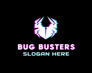 Spider Bug Glitch logo design