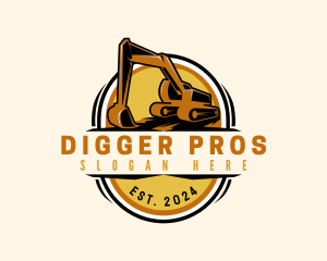 Excavator Digging Contractor logo design