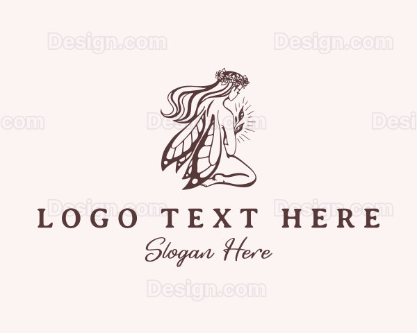 Beautiful Woman Fairy Logo