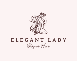 Beautiful Woman Fairy logo design