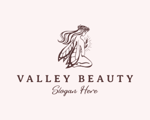 Beautiful Woman Fairy logo design