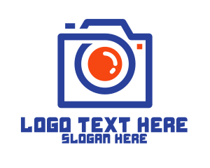 Photograph - Blue Orange Camera Outline logo design