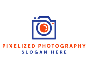 Blue Orange Camera Outline logo design