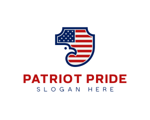 American Flag Eagle Shield logo design