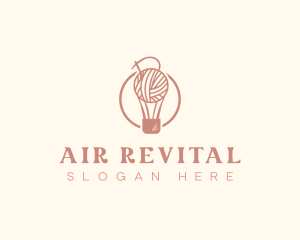 Yarn Thread Hot Air Balloon logo design