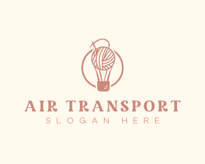 Yarn Thread Hot Air Balloon logo design