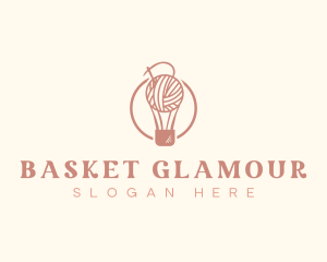 Yarn Thread Hot Air Balloon logo design