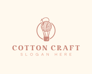 Yarn Thread Hot Air Balloon logo design