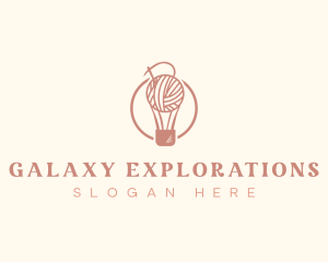 Yarn Thread Hot Air Balloon logo design