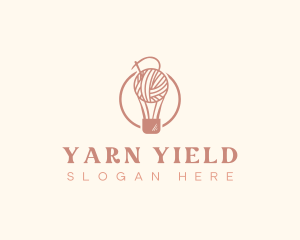 Yarn Thread Hot Air Balloon logo design