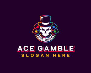 Casino Skull Hat logo design