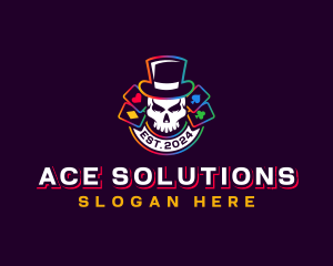 Casino Skull Hat logo design