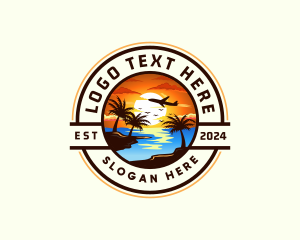 Sunset Palm Tree Vacation logo