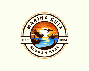 Sunset Palm Tree Vacation logo