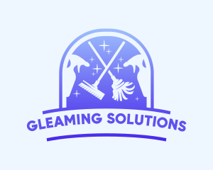 Cleaning Mop Sparkle logo design