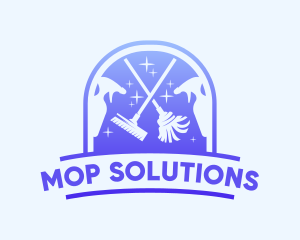 Cleaning Mop Sparkle logo design