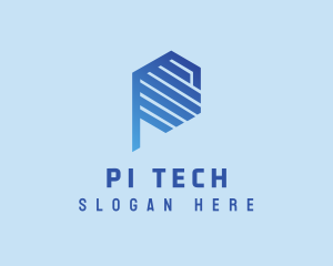 Hexagon Tech Letter P  logo design