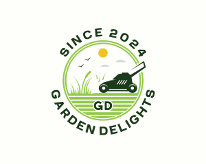 Mowing Garden Backyard logo design