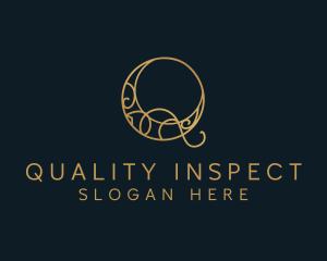 Gold Decorative Letter Q logo design