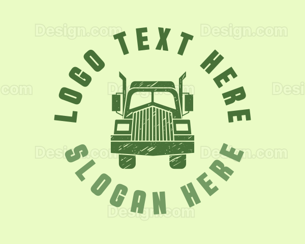 Green Transport Freight Truck Logo