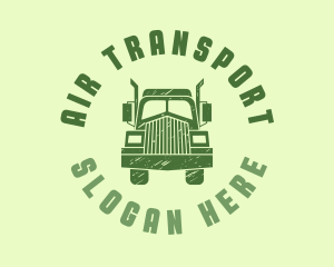 Green Transport Freight Truck logo design