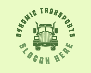 Green Transport Freight Truck logo design