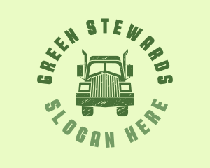 Green Transport Freight Truck logo design