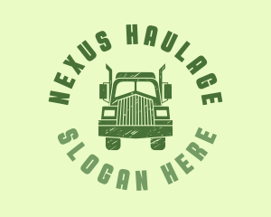 Green Transport Freight Truck logo design