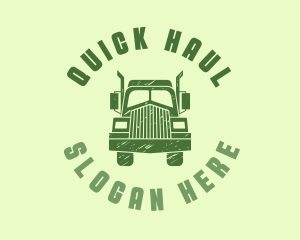 Green Transport Freight Truck logo design