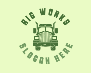 Green Transport Freight Truck logo design