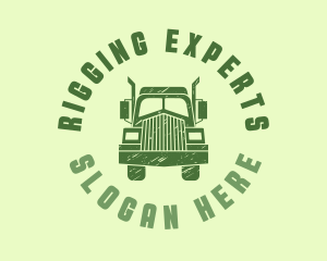 Green Transport Freight Truck logo design