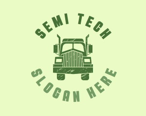 Green Transport Freight Truck logo design