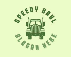 Green Transport Freight Truck logo design