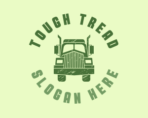 Green Transport Freight Truck logo design