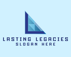 Triangle Mosaic Tile Letter L logo design