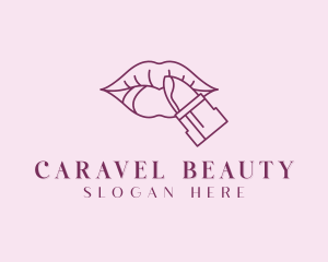 Lipstick Cosmetics Beauty logo design