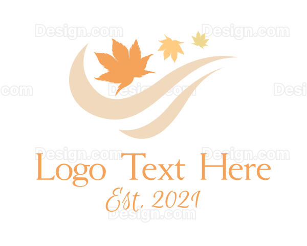 Autumn Leaves Wind Logo