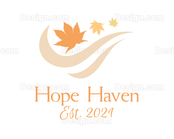Autumn Leaves Wind Logo