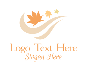 Autumn Leaves Wind Logo