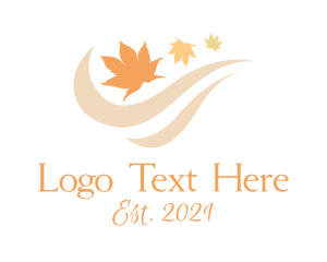 Maple - Autumn Leaves Wind logo design