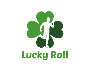 Lucky Run Four Leaf Clover logo design