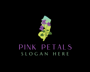 New Jersey Violet Floral logo design