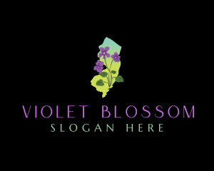 New Jersey Violet Floral logo design