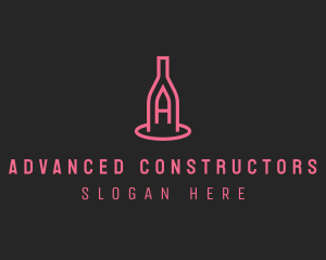 Winery Bottle Letter A logo design