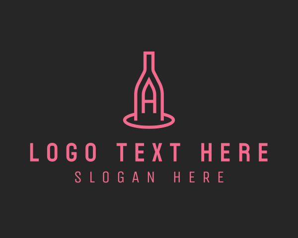 Winery Bottle Letter A logo